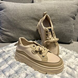 Beige Platform Sneakers